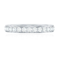 Certified Moissanite Half Eternity Ring
