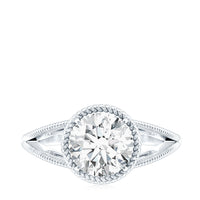 2 CT Round Cut Moissanite Solitaire Engagement Ring with Split Shank