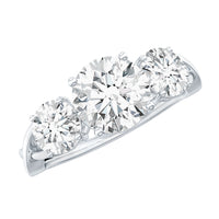 3 Stone Round Moissanite Crossover Engagement Ring