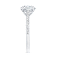 Certified Moissanite Round Cut Solitaire Ring with Side Stones