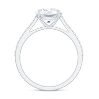 Certified Moissanite Round Cut Solitaire Ring with Side Stones