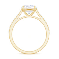 Certified Moissanite Round Cut Solitaire Ring with Side Stones