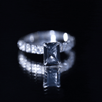 2.25 Carat Emerald Cut London Blue Topaz Engagement Ring with Diamond Side Stones