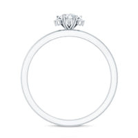 Round Moissanite Flower Promise Ring for Her
