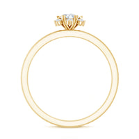Round Moissanite Flower Promise Ring for Her