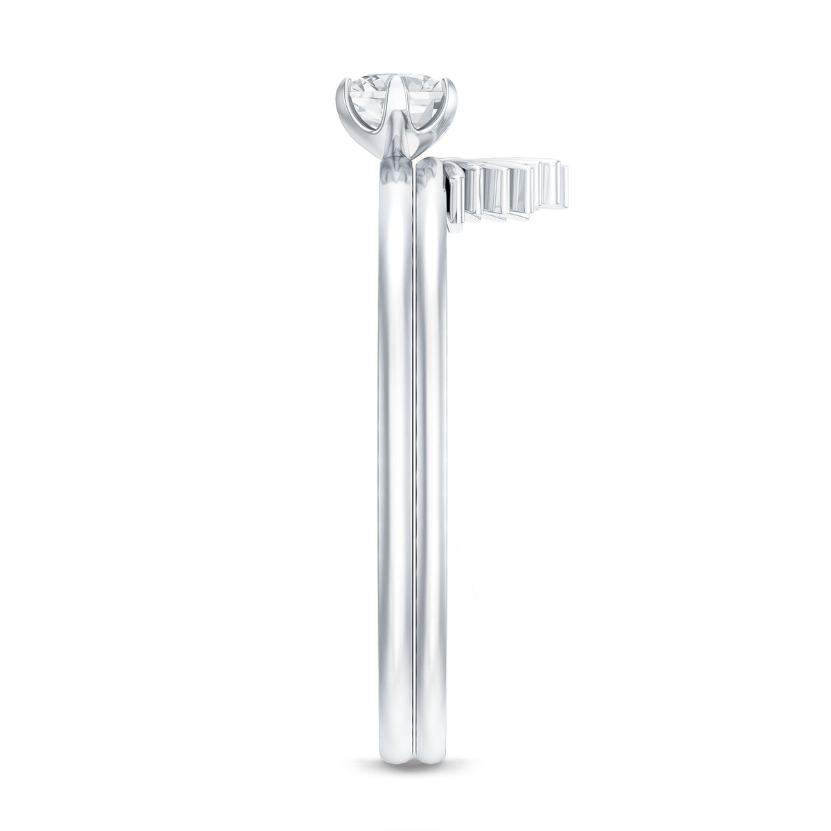 Certified Natural Diamond Promise Ring with Sunburst Enhancer