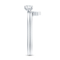 Certified Natural Diamond Promise Ring with Sunburst Enhancer