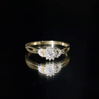 Diamond Flower Engagement Ring with Split Shank