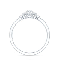 Diamond Flower Engagement Ring with Split Shank