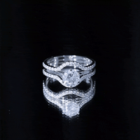 Certified 2 Carat Solitaire Moissanite Engagement Ring with 2 Enhancers
