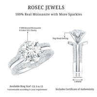 Certified 2 Carat Solitaire Moissanite Engagement Ring with 2 Enhancers