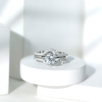 Certified 2 Carat Solitaire Moissanite Engagement Ring with 2 Enhancers