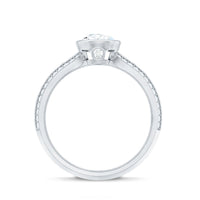 Bezel Set Moissanite Pear Engagement Ring with Filigree Details