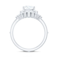 Cushion Cut Moissanite Vintage Inspired Wedding Ring Set