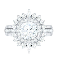 Cushion Cut Moissanite Vintage Inspired Wedding Ring Set