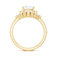 Cushion Cut Moissanite Vintage Inspired Wedding Ring Set
