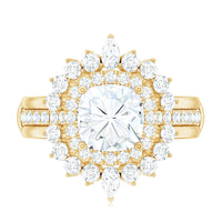 Cushion Cut Moissanite Vintage Inspired Wedding Ring Set