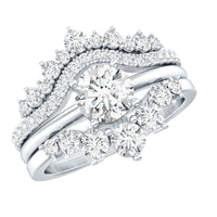 Certified Moissanite Designer Bridal Ring Set