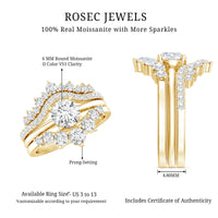 Certified Moissanite Designer Bridal Ring Set
