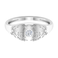 Diamond Textured Signet Ring for Men