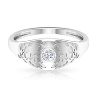 Diamond Textured Signet Ring for Men
