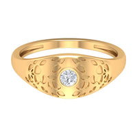 Diamond Textured Signet Ring for Men