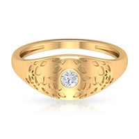 Diamond Textured Signet Ring for Men