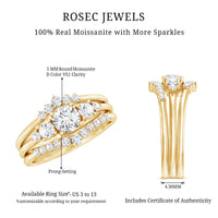 Certified Moissanite Trio Bridal Ring Set