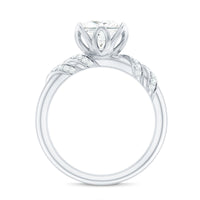 Certified Princess Cut Moissanite Designer Engagement Ring