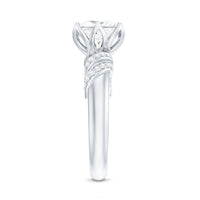 Certified Princess Cut Moissanite Designer Engagement Ring