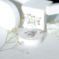 2.5 Carat Certified Asscher Cut Moissanite Halo Engagement Ring