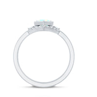 Vintage Inspired 0.5 Carat Opalescent Diamond Wedding Engagement Ring Set of 3