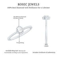 Certified Natural Diamond Oval Engagement Ring with Halo