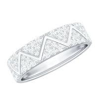 Certified Moissanite Wide Eternity Band Ring