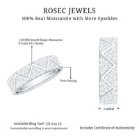 Certified Moissanite Wide Eternity Band Ring