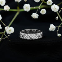 Certified Moissanite Wide Eternity Band Ring