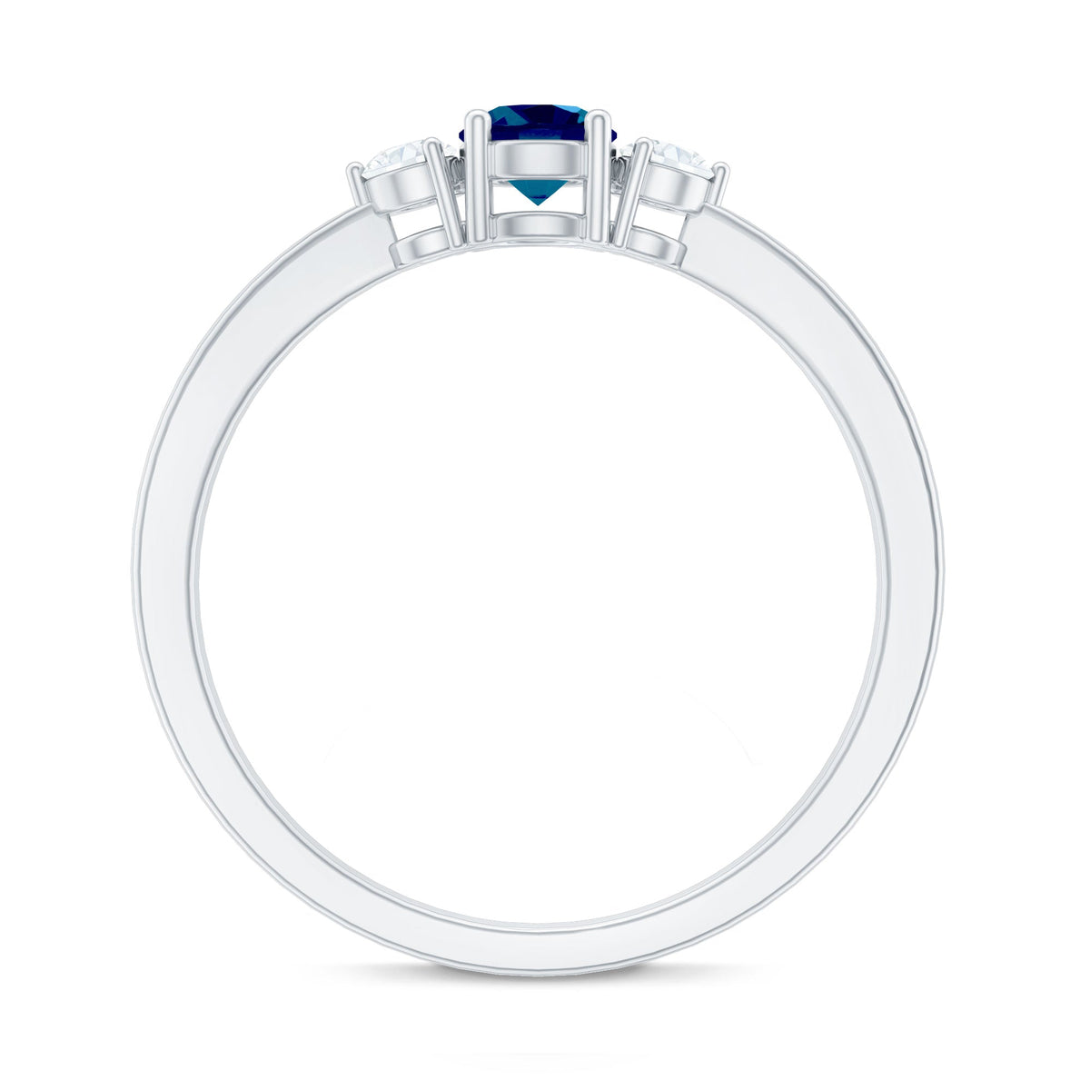 5mm London Blue Topaz Proposal Ring with Diamond
