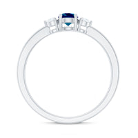 5mm London Blue Topaz Proposal Ring with Diamond