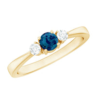5mm London Blue Topaz Proposal Ring with Diamond