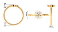 Natural diamond flower promise ring from Rosec Jewels featuring a delicate floral design with sparkling diamonds.