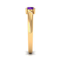 Natural amethyst promise ring with diamond for women, featuring a rosec Jewels ring design with intricate band and gemstone setting.