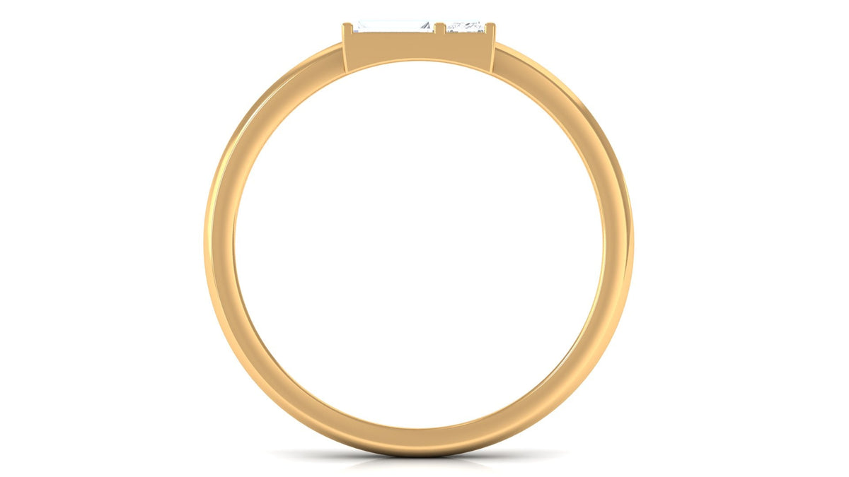 Certified Natural Diamond Promise Ring in East West Style