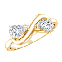 Rosec Jewels lab-grown diamond Toi Et Moi promise ring with infinity knot, featuring two sparkling diamonds on a sleek band