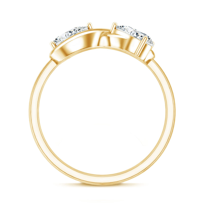 Lab grown diamond Toi Et Moi promise ring with infinity knot from Rosec Jewels, featuring two sparkling diamonds on a sleek band.