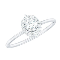 Minimal Real Diamond Engagement Ring with Halo