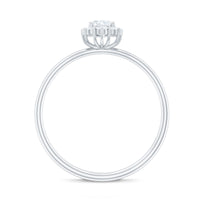 Minimal Real Diamond Engagement Ring with Halo
