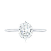 Minimal Real Diamond Engagement Ring with Halo