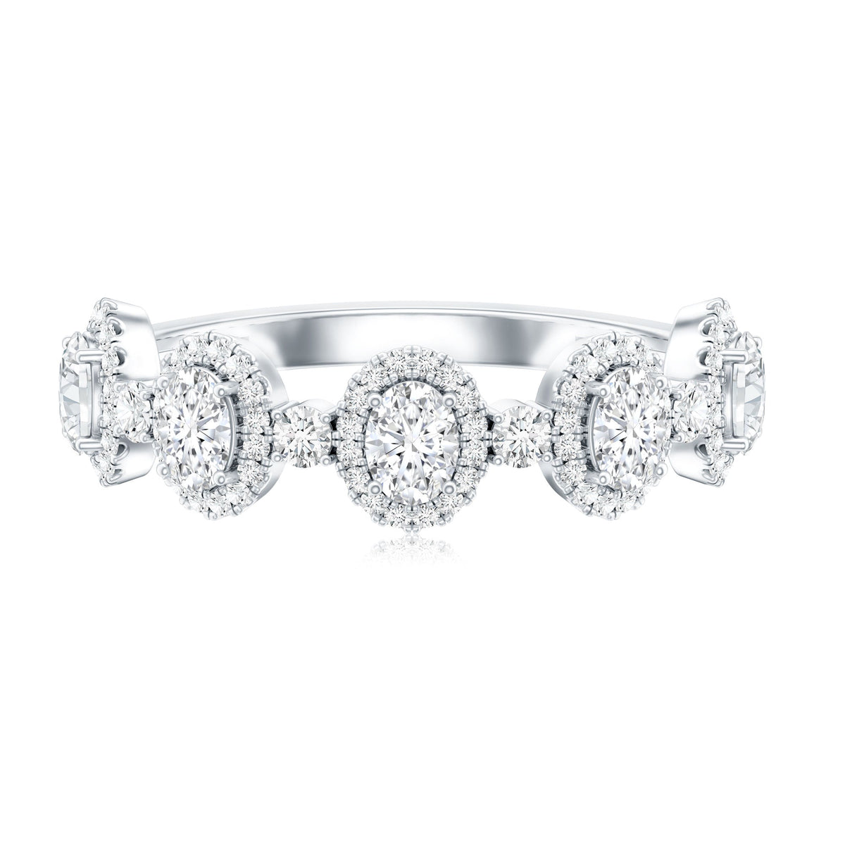 Designer Lab Grown Diamond Half Eternity Wedding Band Ring