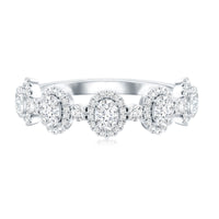 Designer Lab Grown Diamond Half Eternity Wedding Band Ring