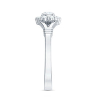 Natural Diamond Halo Engagement Ring with Split Shank